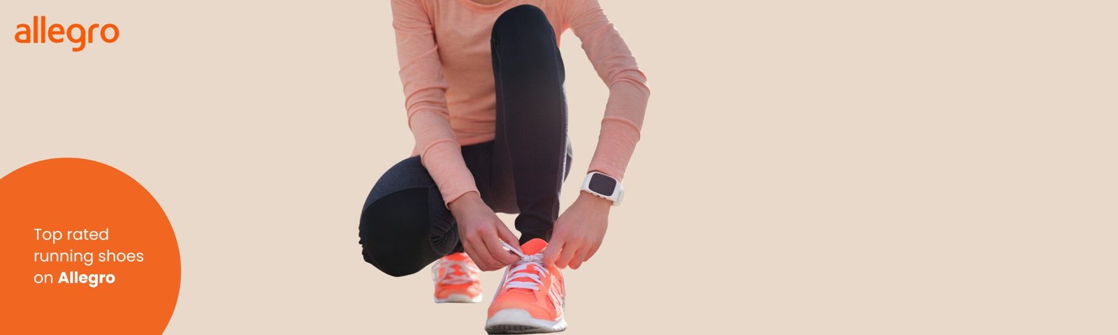 Banner showing a woman tying her shoelaces